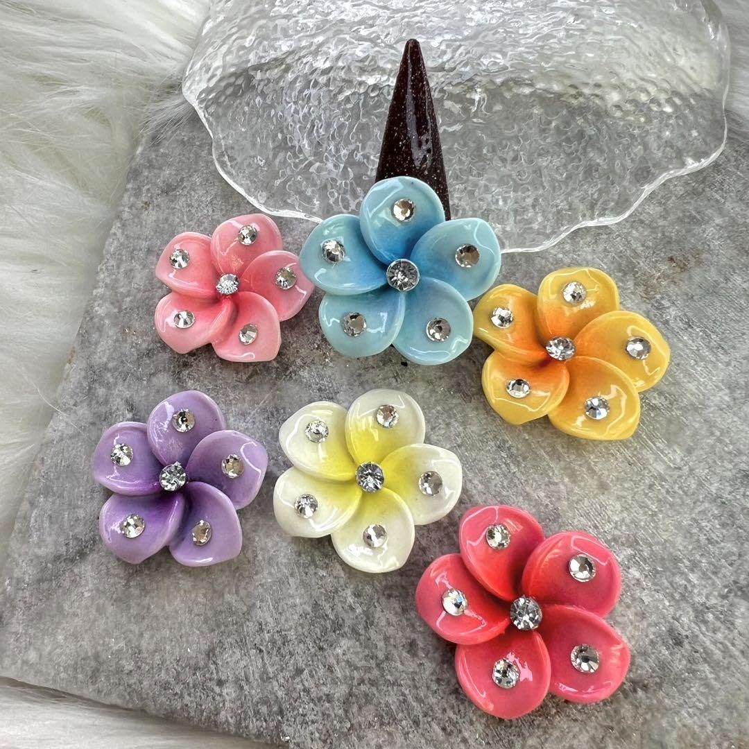 プルメリアネイパ！ Amazon.co.jp: ストーンプルメリア 2p ネイルパーツ ギャル 夏 Summer